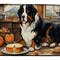 Edge Collections - 14" x 22" - Multicolor - Bernese Mountain Dog Fall Kitchen Pumpkins Dish Drying Mat - 1 Piece